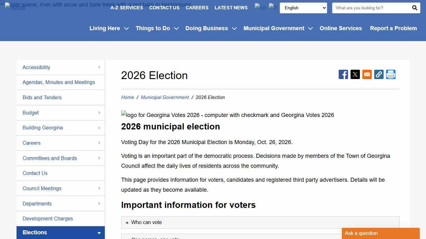 2026 Election Town of Georgina