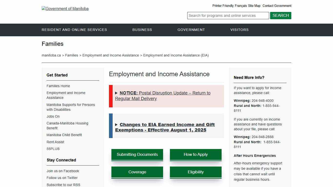 Province of Manitoba fs - Employment and Income Assistance (EIA)